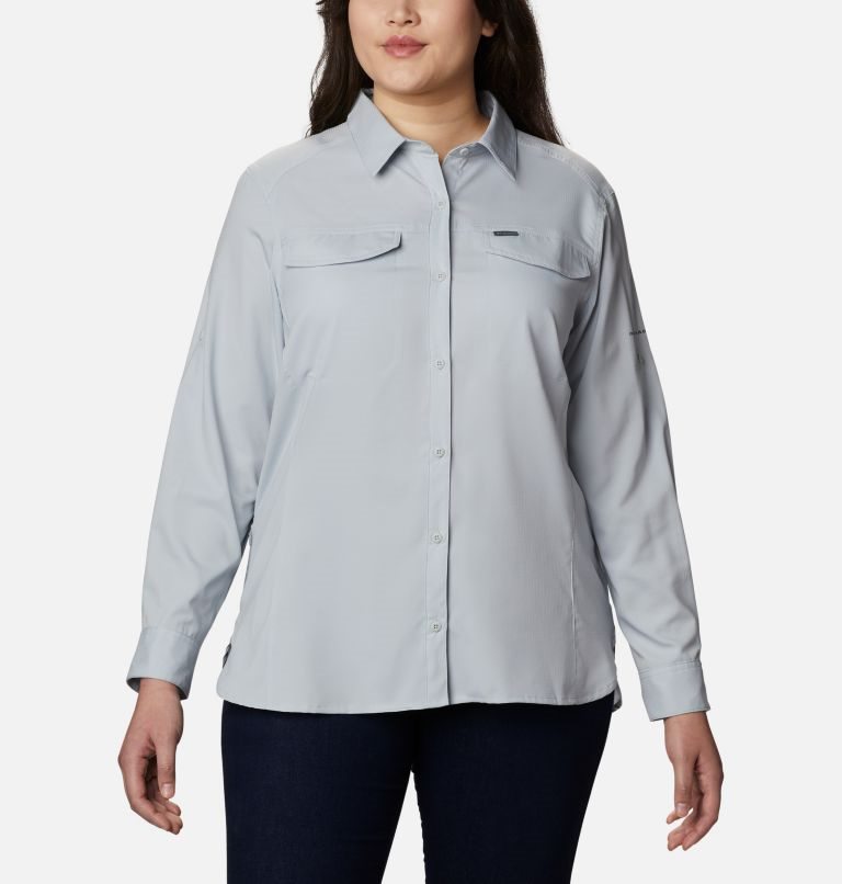 Women\'s Columbia Silver Ridge Lite Long Sleeve Shirts Light Grey | Plus Size CA-PLC31